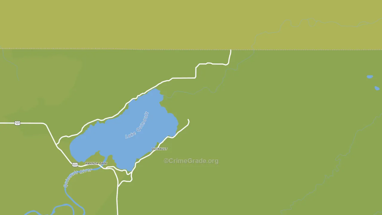 Quinault, WA Map of Vehicle Theft Rates