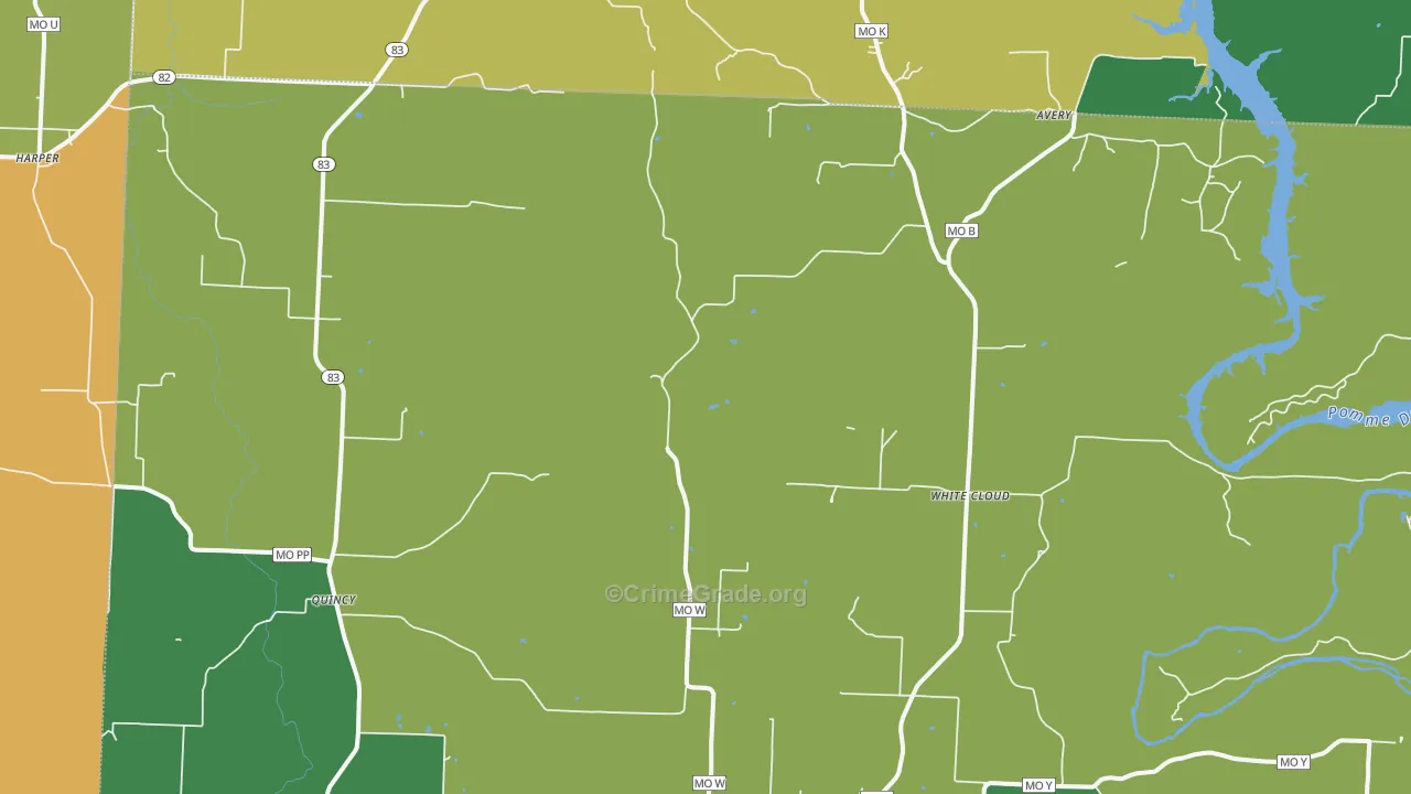 Quincy, MO Map of Vehicle Theft Rates