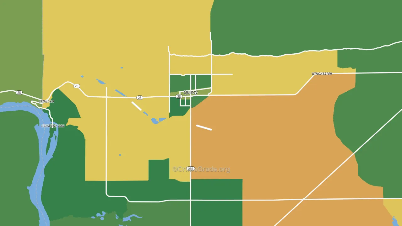Quincy, WA Map of Vehicle Theft Rates