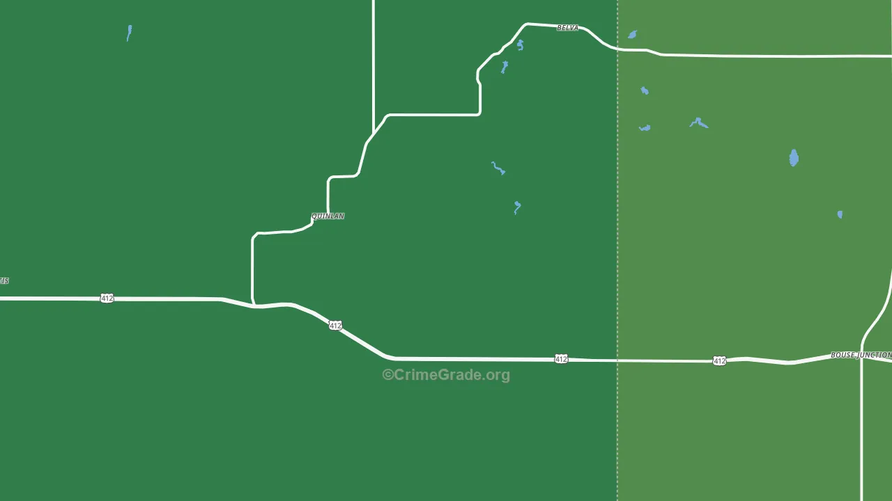 Quinlan, OK Map of Vehicle Theft Rates