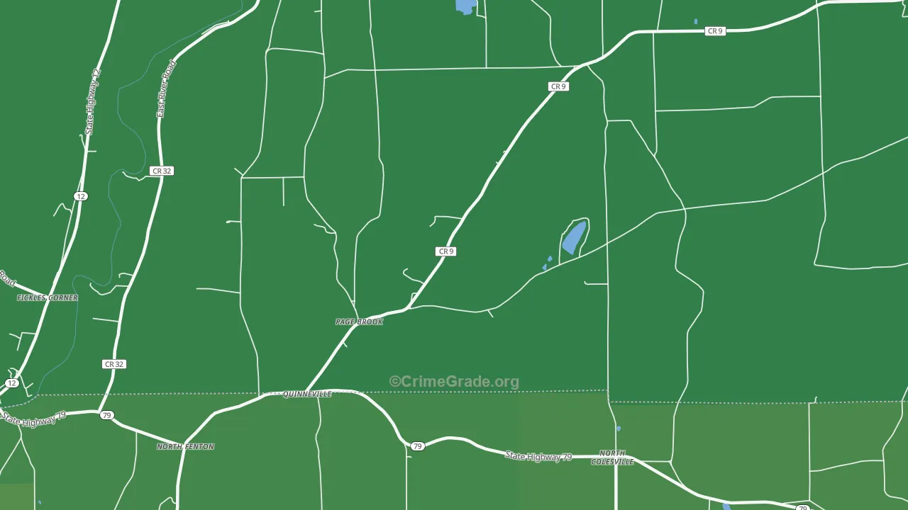 Quinneville, NY Map of Vehicle Theft Rates