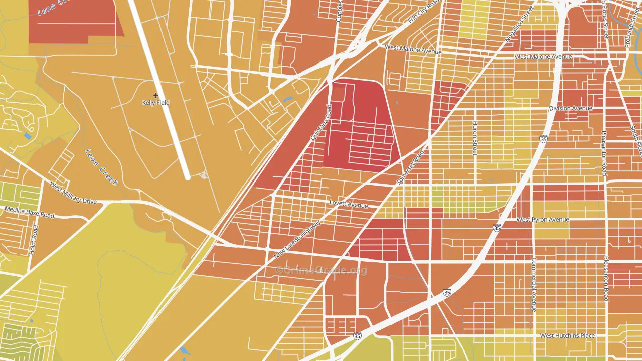Quintana Community, San Antonio, TX Map of Vehicle Theft Rates