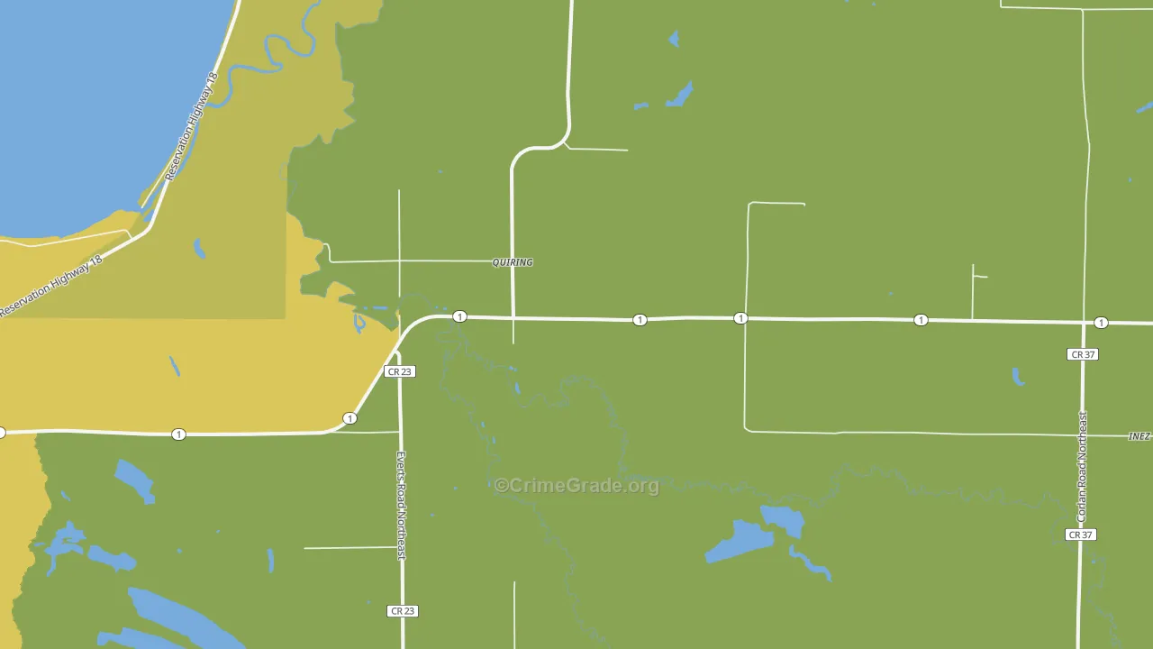 Quiring, MN Map of Vehicle Theft Rates