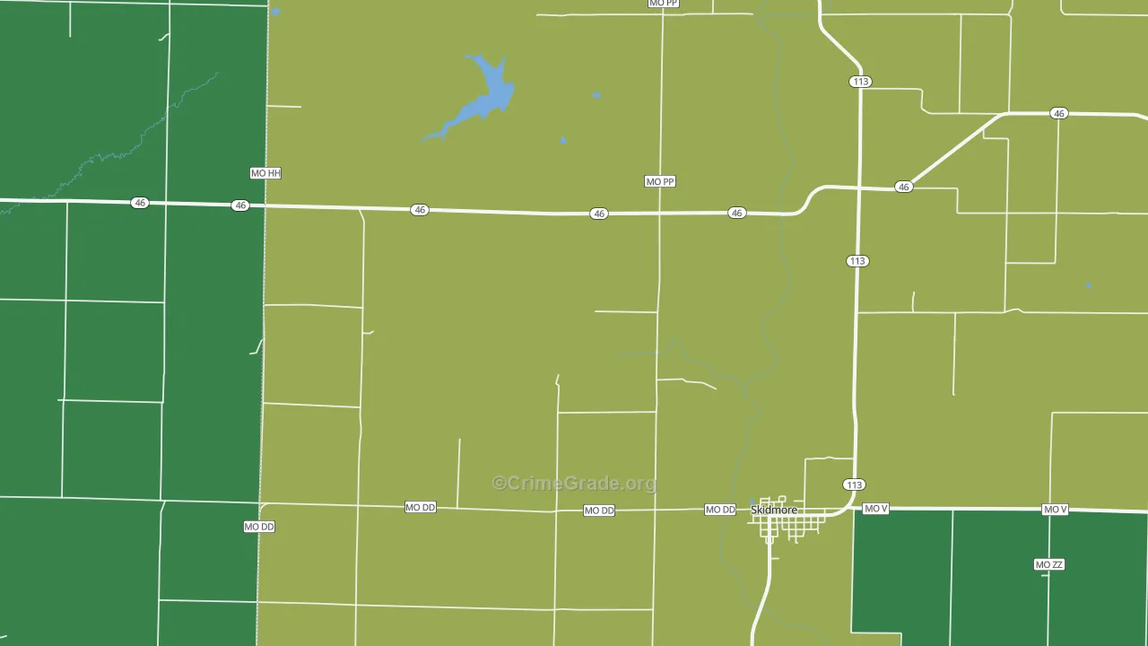 Quitman, MO Map of Vehicle Theft Rates