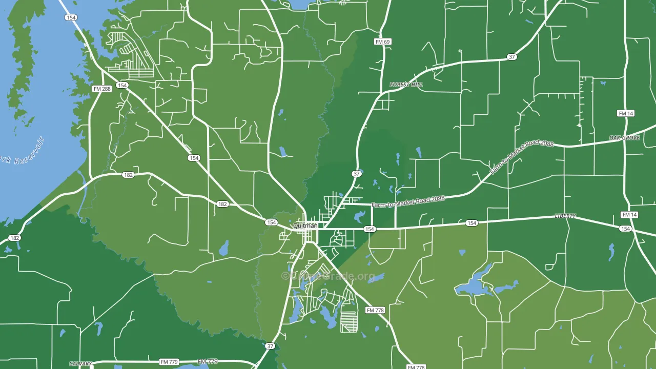 Quitman, TX Map of Vehicle Theft Rates