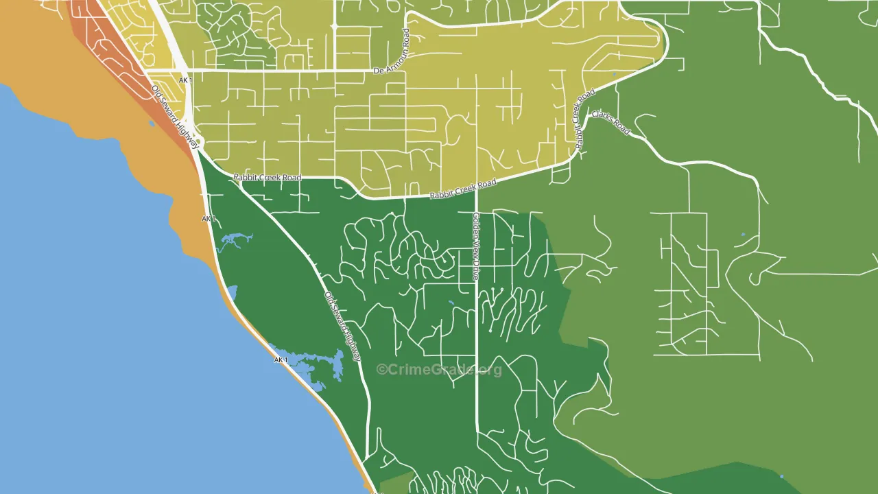 Rabbit Creek, Anchorage, AK Map of Vehicle Theft Rates