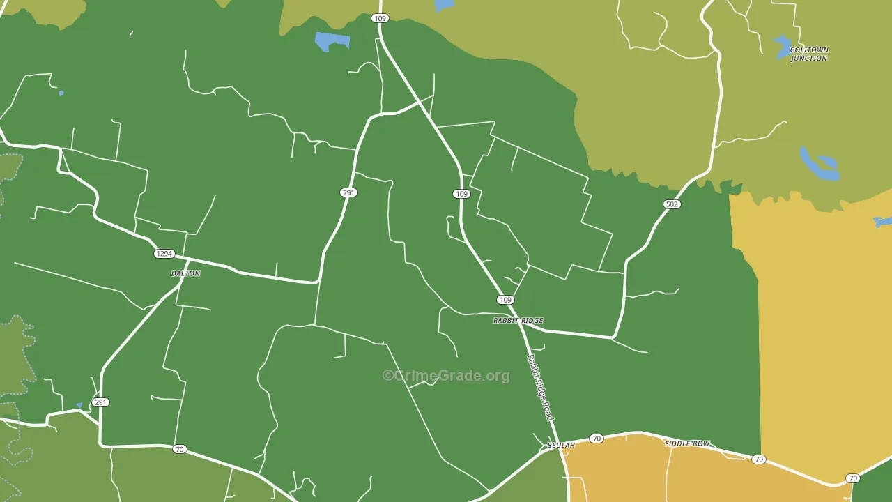Rabbit Ridge, KY Map of Vehicle Theft Rates
