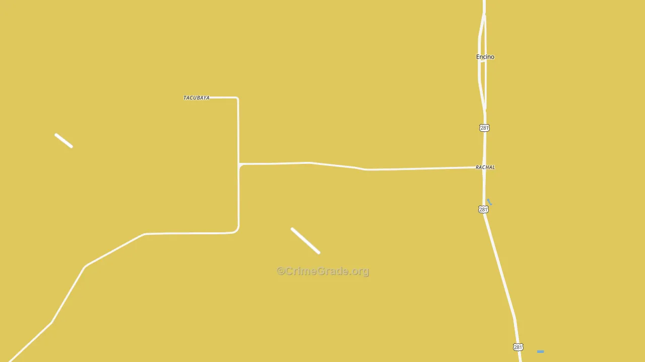 Rachal, TX Map of Vehicle Theft Rates