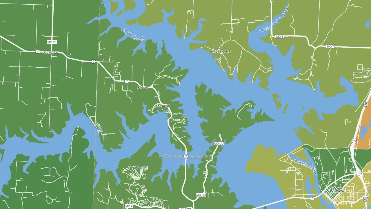 Racket, MO Map of Vehicle Theft Rates