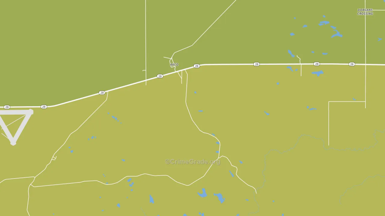 Raco, MI Map of Vehicle Theft Rates