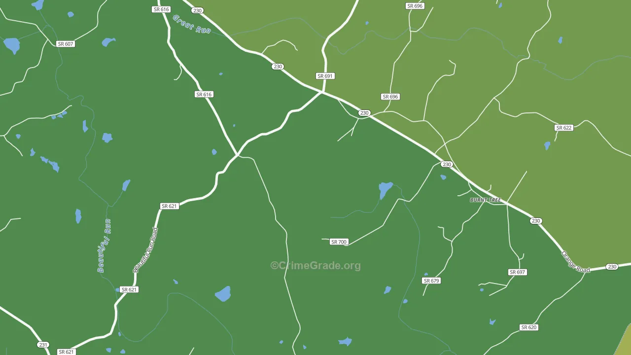 Radiant, VA Map of Vehicle Theft Rates