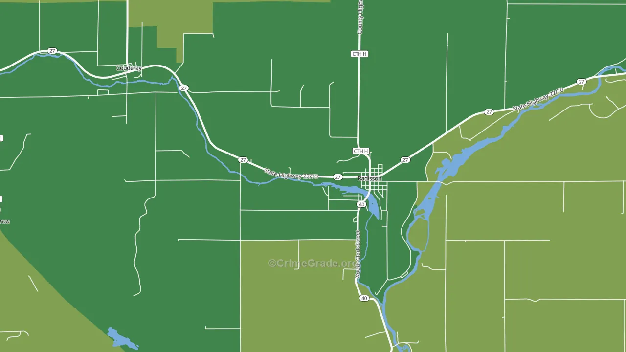 Radisson, WI Map of Vehicle Theft Rates