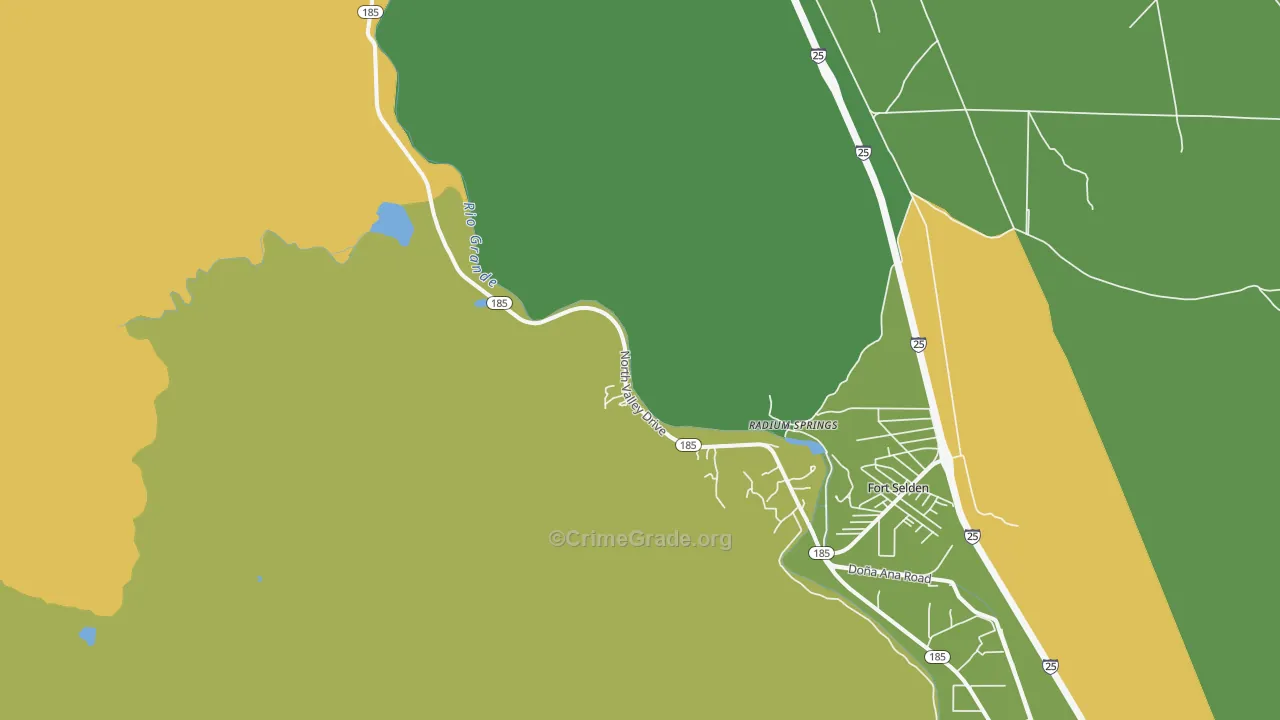 Radium Springs, NM Map of Vehicle Theft Rates