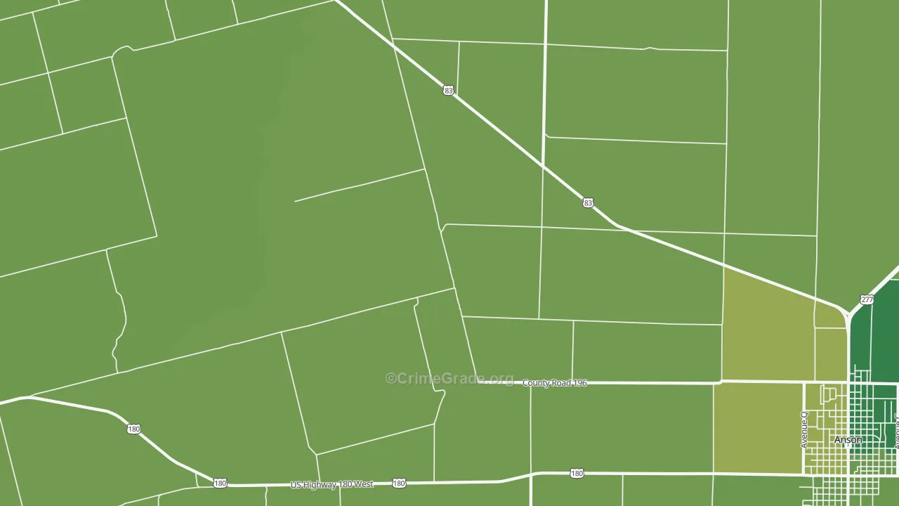 Radium, TX Map of Vehicle Theft Rates