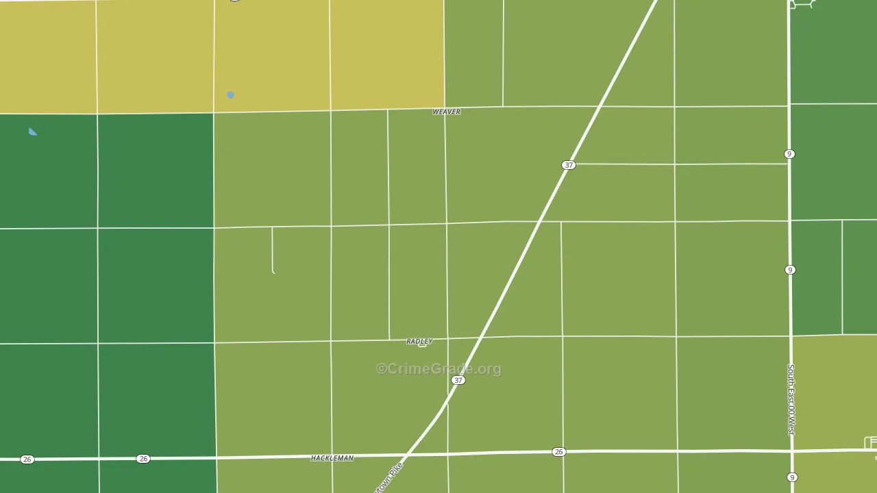 Radley, IN Map of Vehicle Theft Rates
