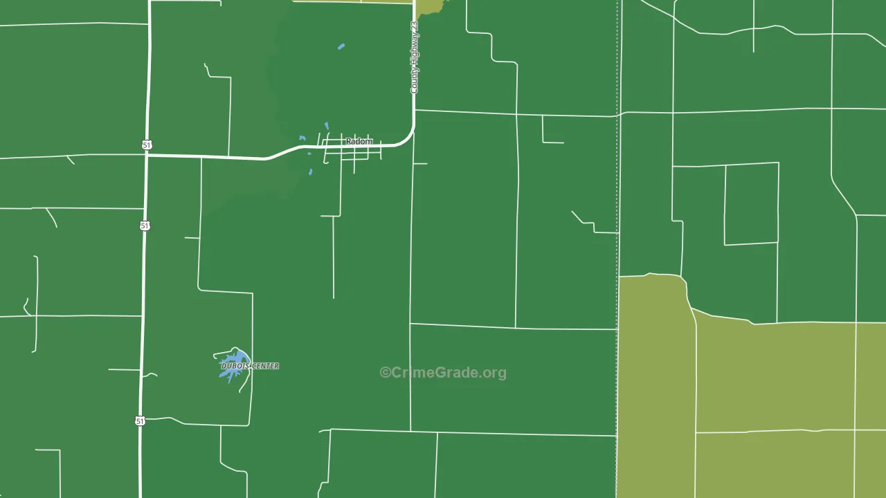 Radom, IL Map of Vehicle Theft Rates