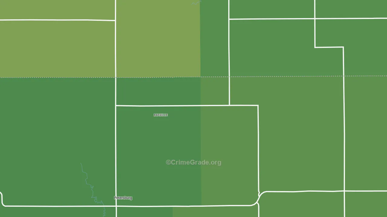 Raeville, NE Map of Vehicle Theft Rates