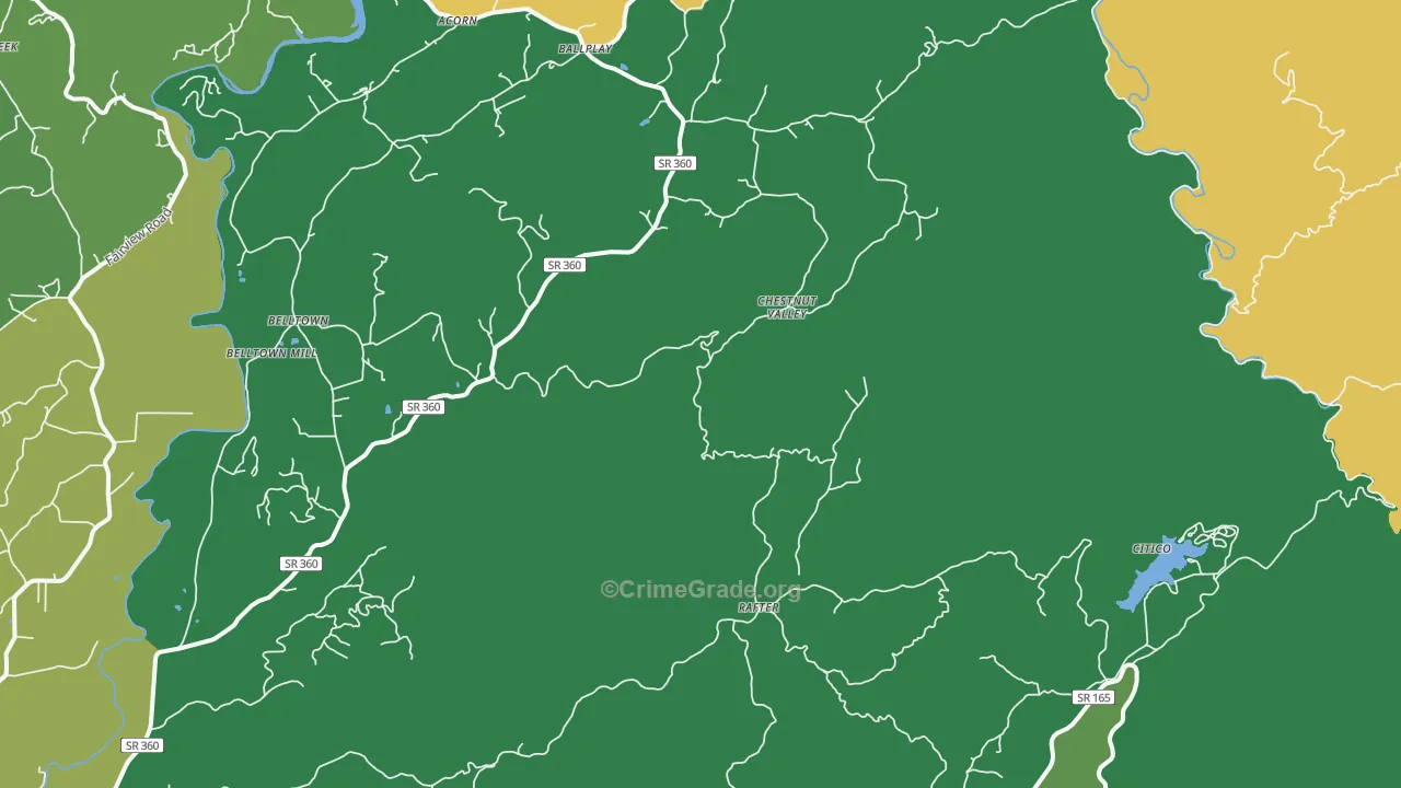 Rafter, TN Map of Vehicle Theft Rates