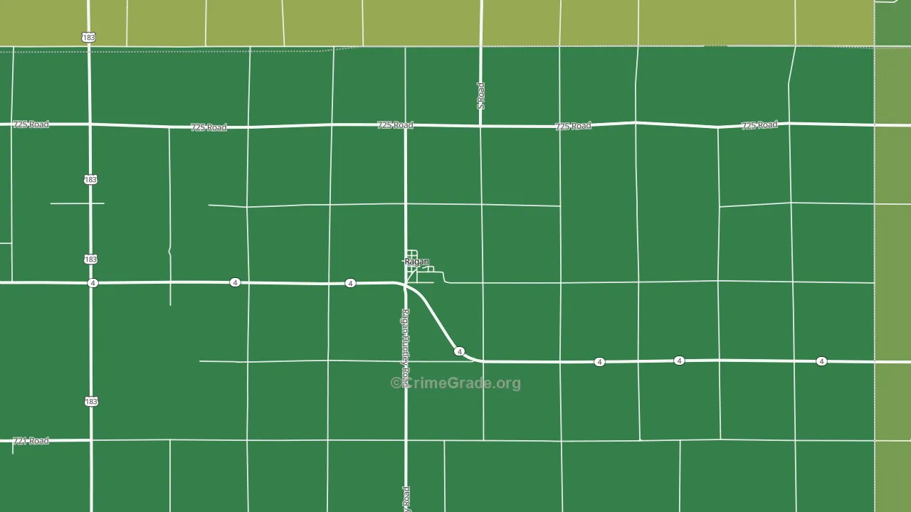 Ragan, NE Map of Vehicle Theft Rates