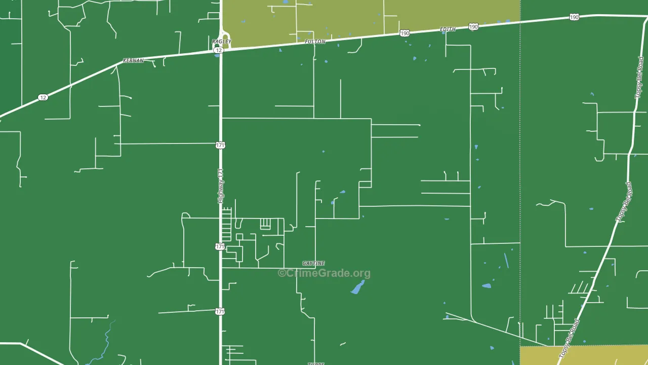 Ragley, LA Map of Vehicle Theft Rates