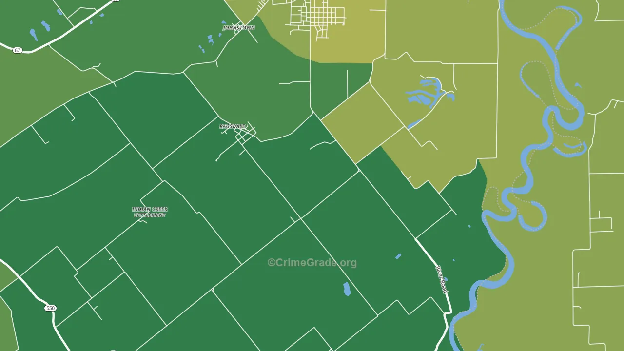 Ragsdale, IN Map of Vehicle Theft Rates