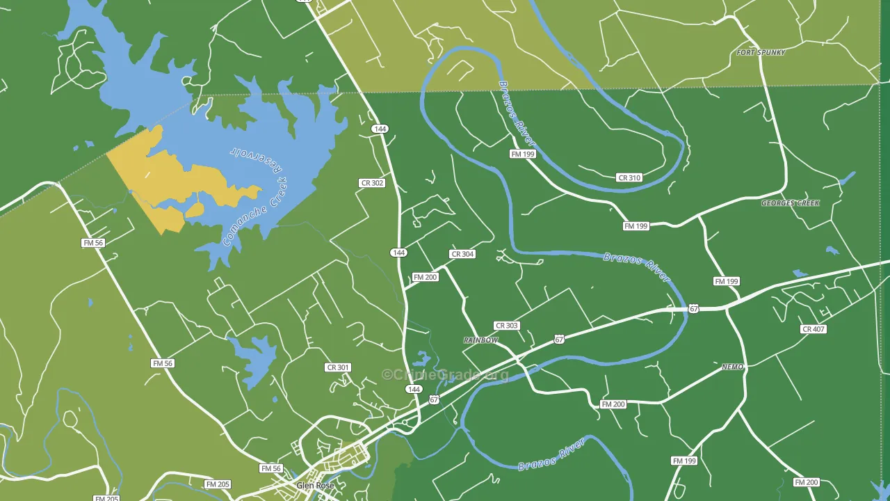 Rainbow, TX Map of Vehicle Theft Rates