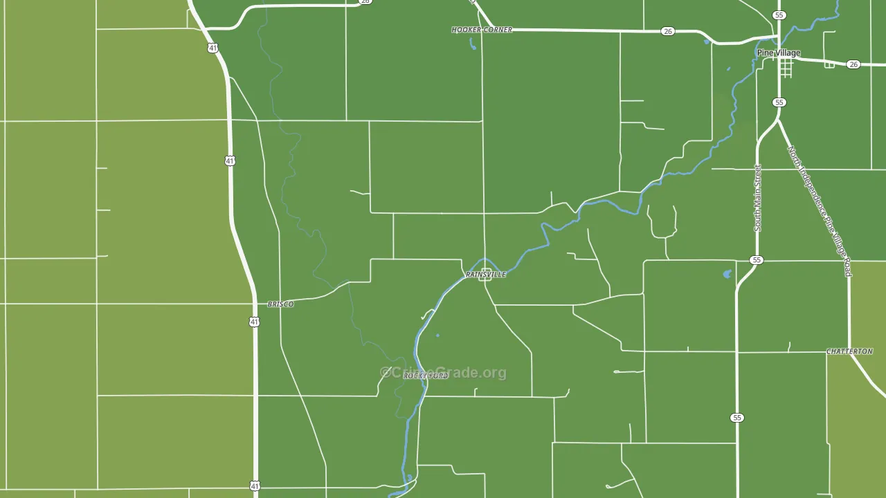 Rainsville, IN Map of Vehicle Theft Rates