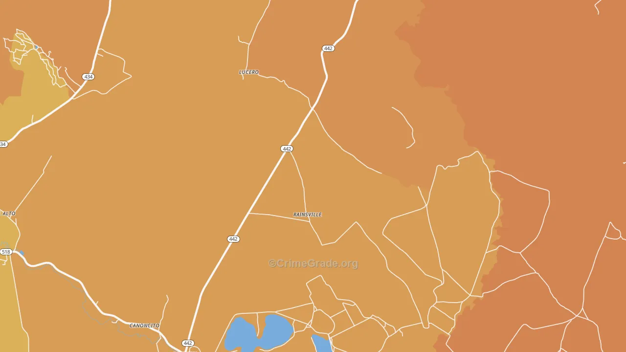 Rainsville, NM Map of Vehicle Theft Rates