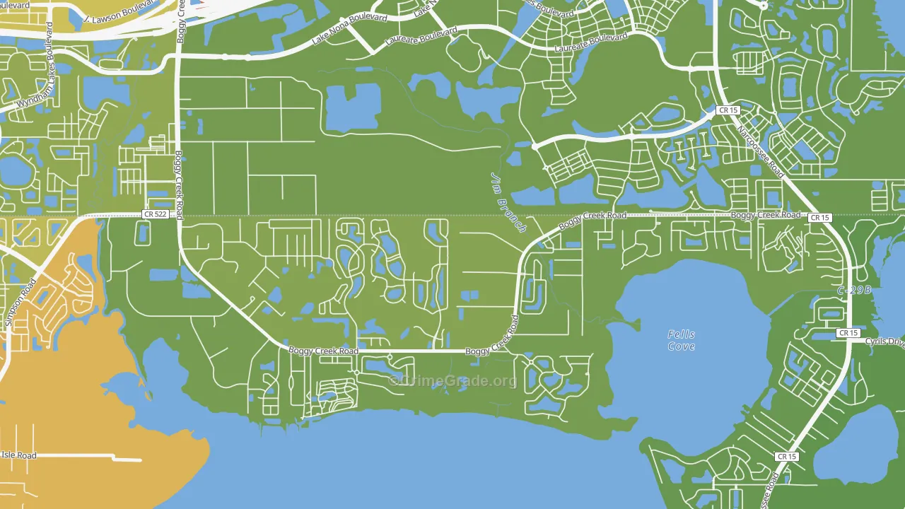 Raintree, Kissimmee, FL Map of Vehicle Theft Rates