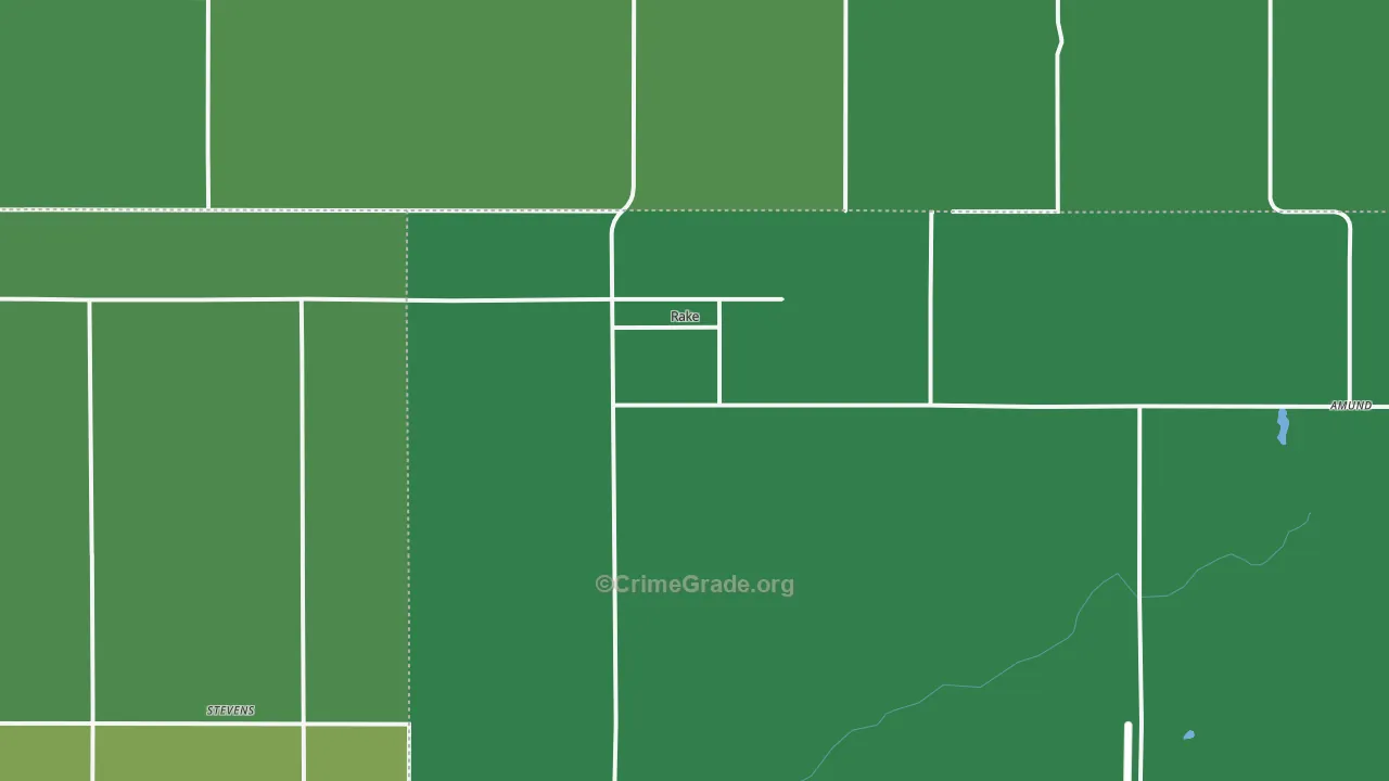 Rake, IA Map of Vehicle Theft Rates
