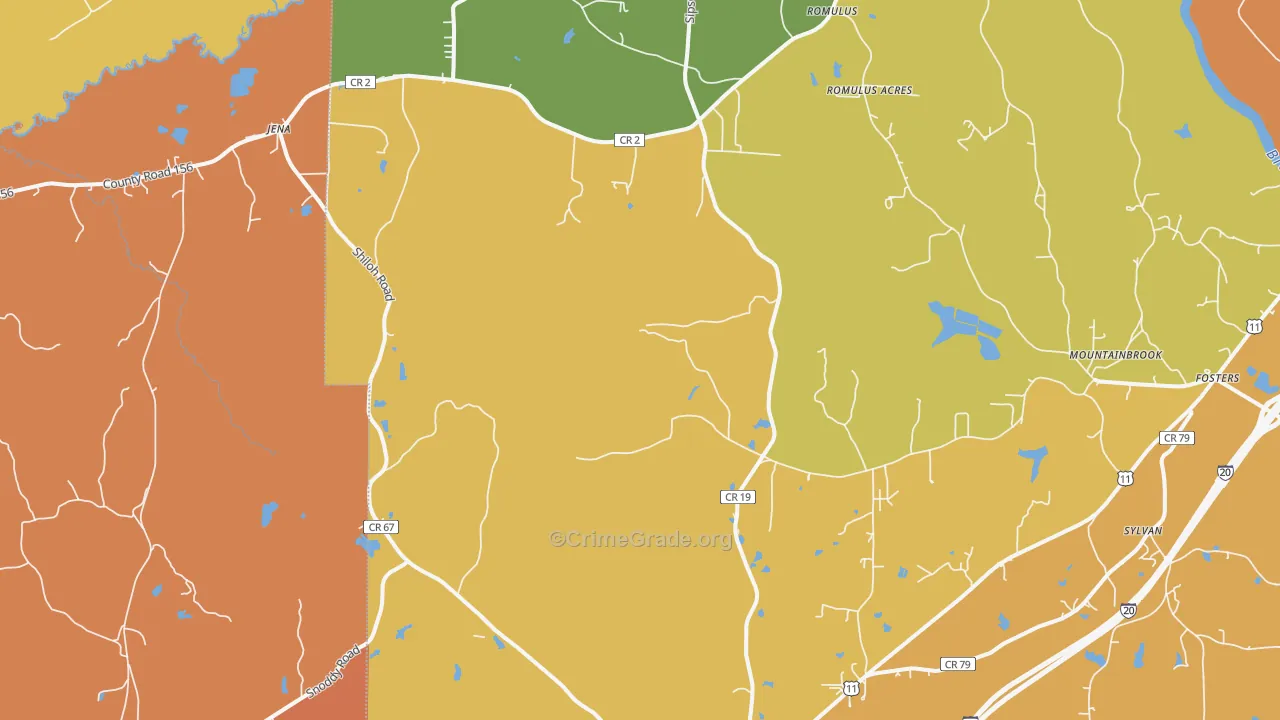 Ralph, AL Map of Vehicle Theft Rates