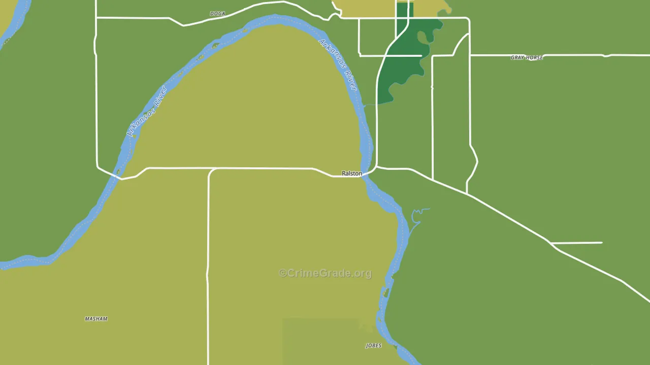 Ralston, OK Map of Vehicle Theft Rates