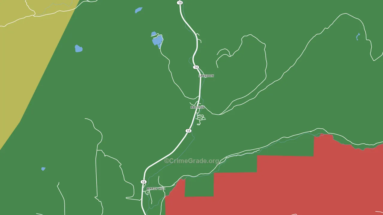 Ralston, PA Map of Vehicle Theft Rates