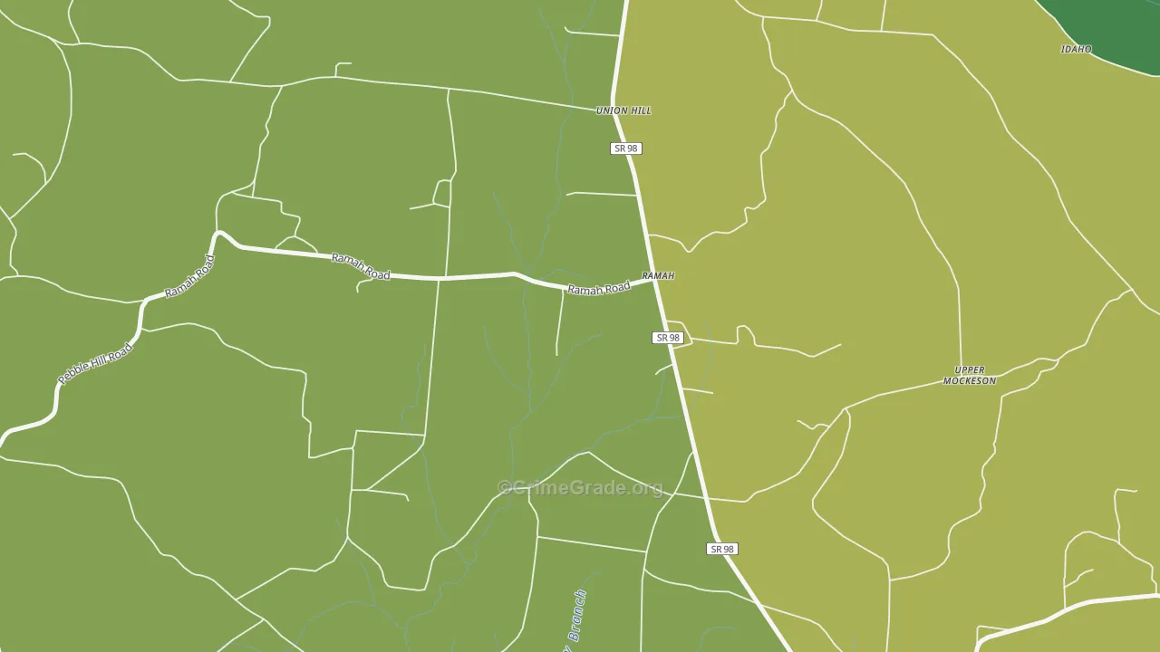 Ramah, TN Map of Vehicle Theft Rates