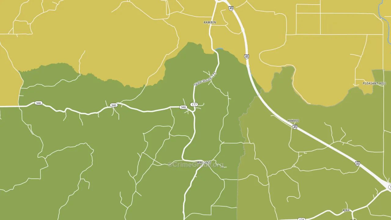 Rambin, LA Map of Vehicle Theft Rates