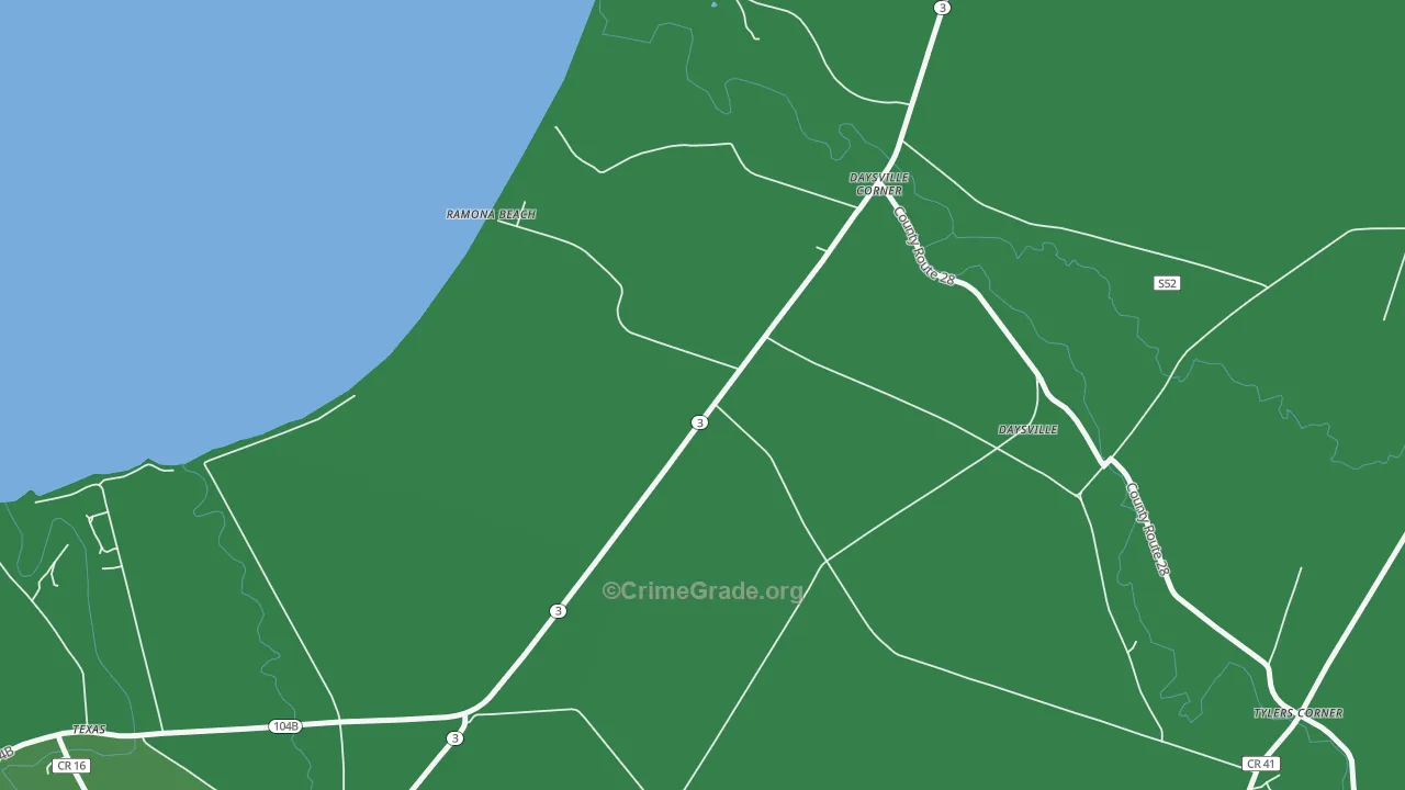 Ramona Beach, NY Map of Vehicle Theft Rates
