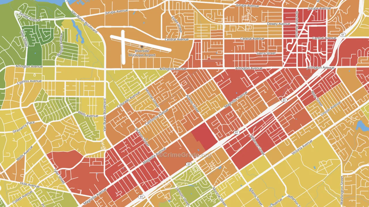 Ramona, Riverside, CA Map of Vehicle Theft Rates