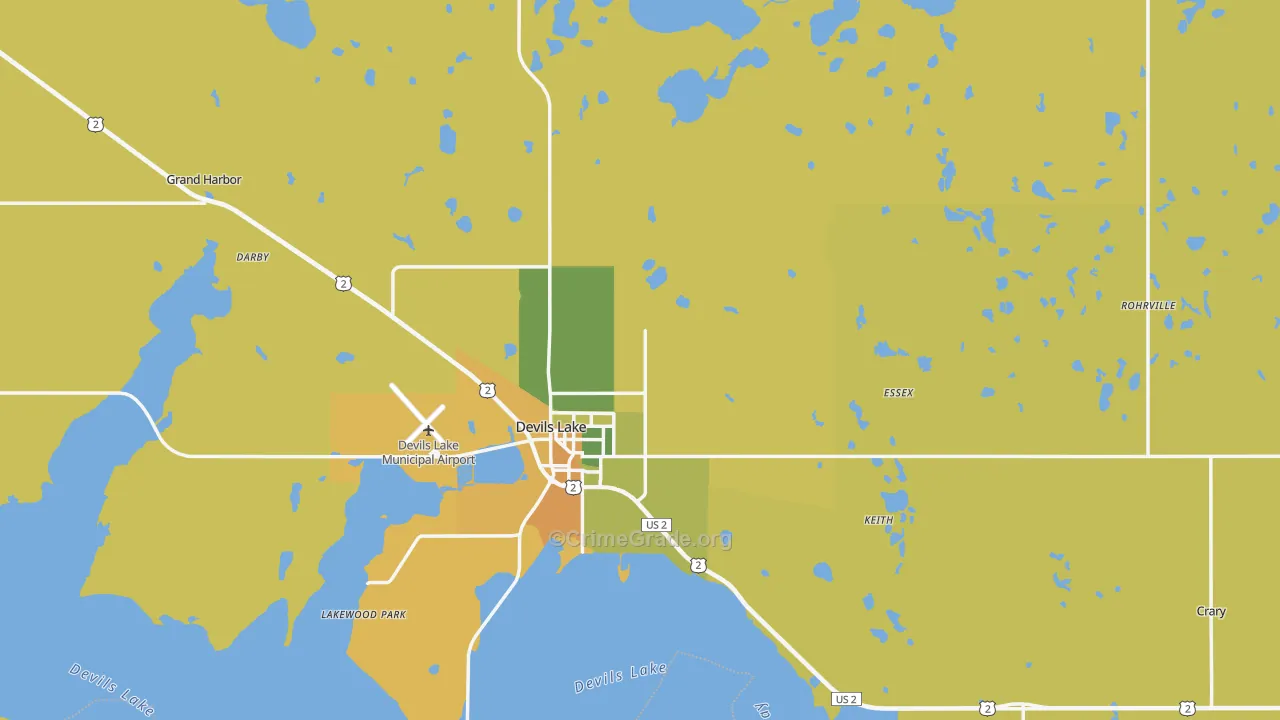 Ramsey County, ND Map of Vehicle Theft Rates