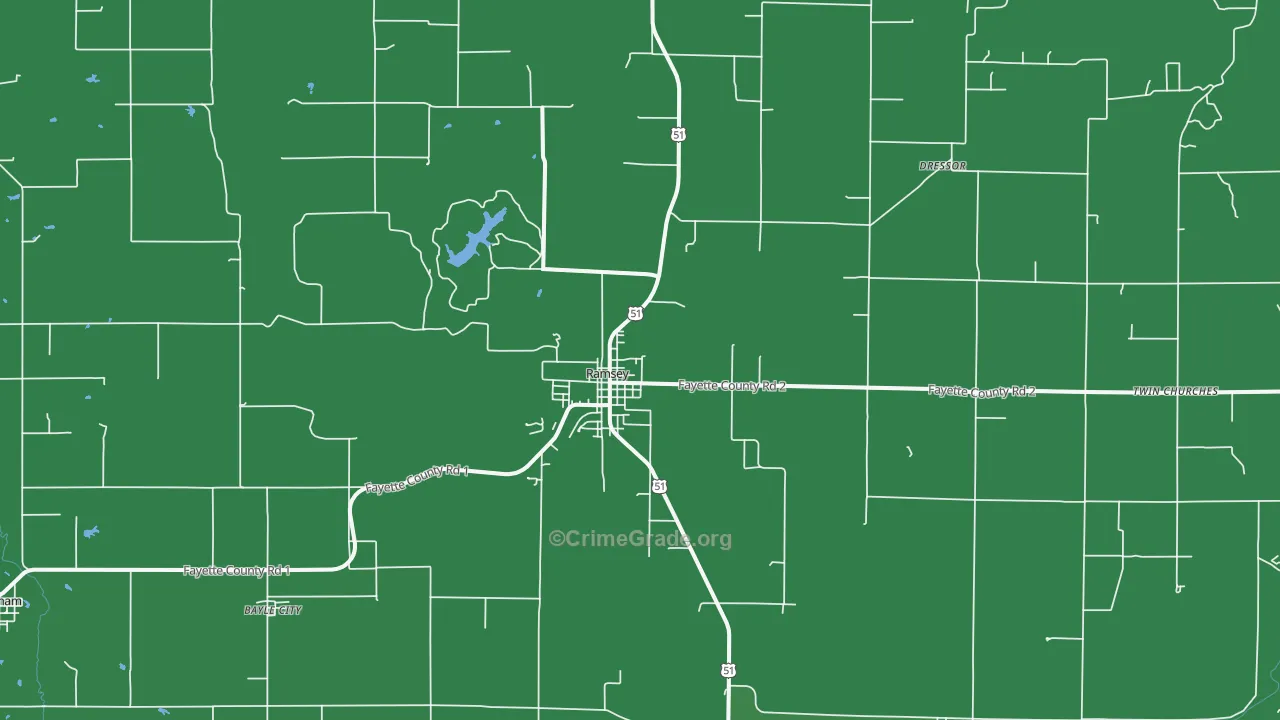 Ramsey, IL Map of Vehicle Theft Rates
