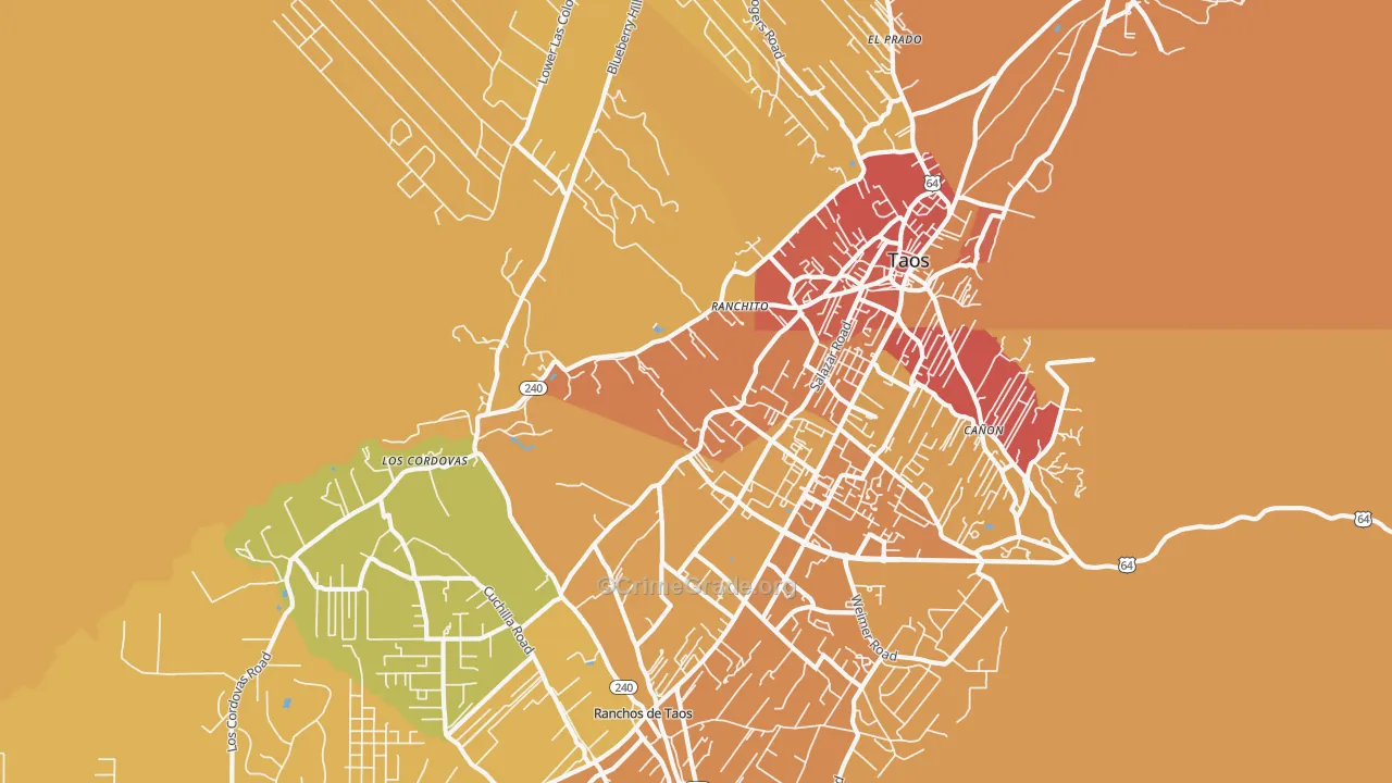 Ranchito, NM Map of Vehicle Theft Rates