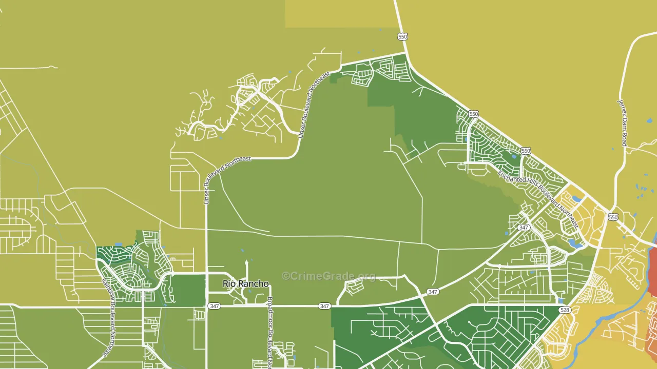 Ranchitos, NM Map of Vehicle Theft Rates