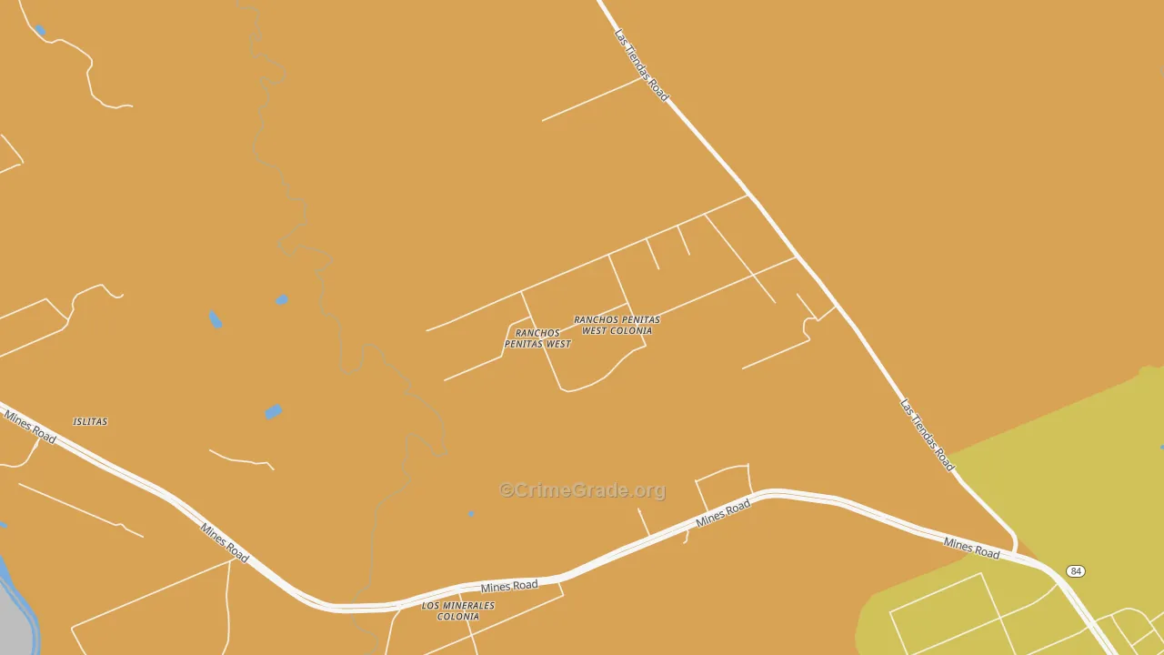 Ranchos Penitas West, TX Map of Vehicle Theft Rates