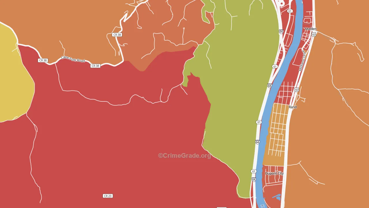 Rand, WV Map of Vehicle Theft Rates