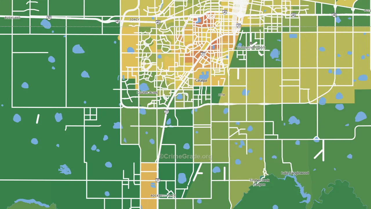 Randall County, TX Map of Vehicle Theft Rates