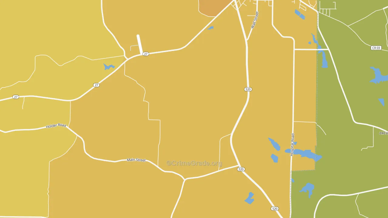 Randall, GA Map of Vehicle Theft Rates