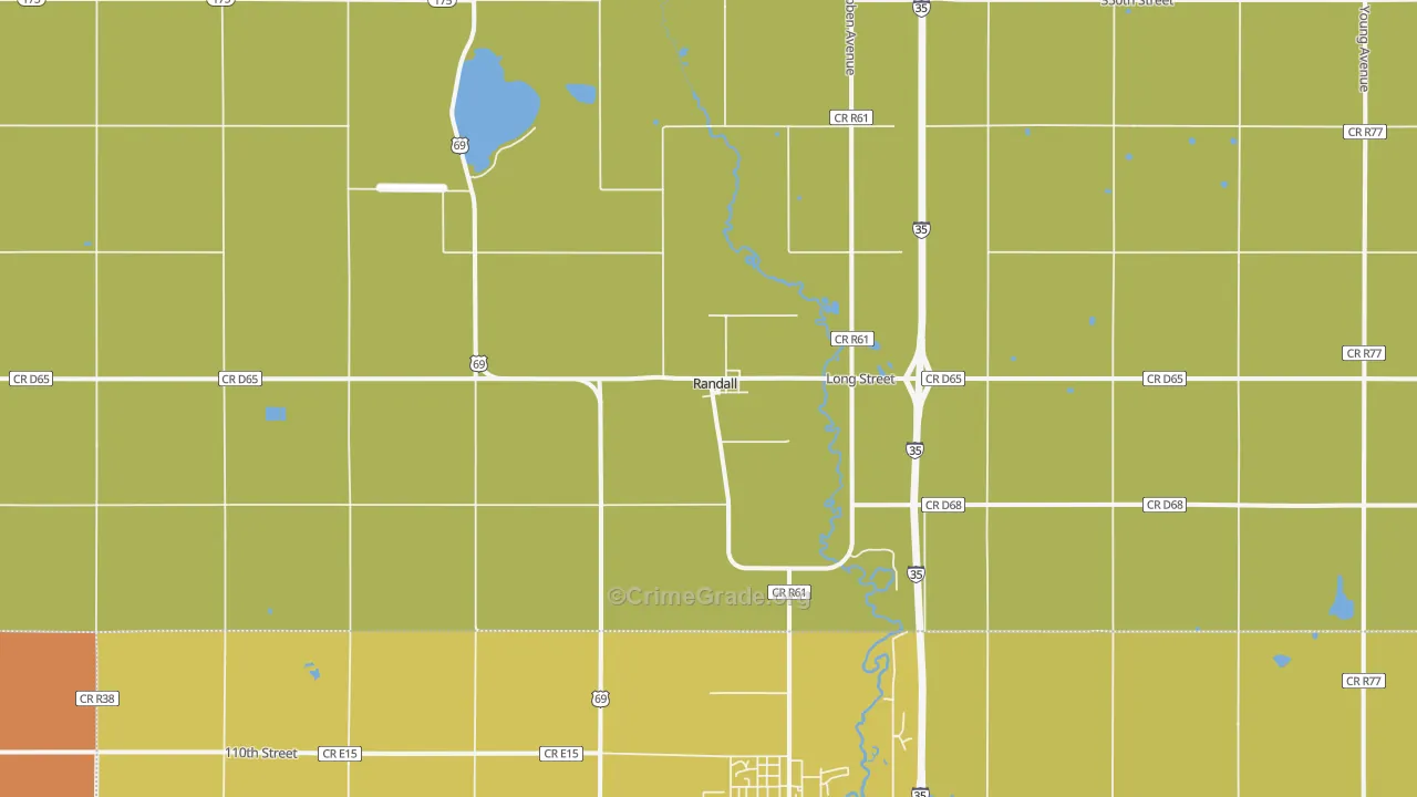 Randall, IA Map of Vehicle Theft Rates