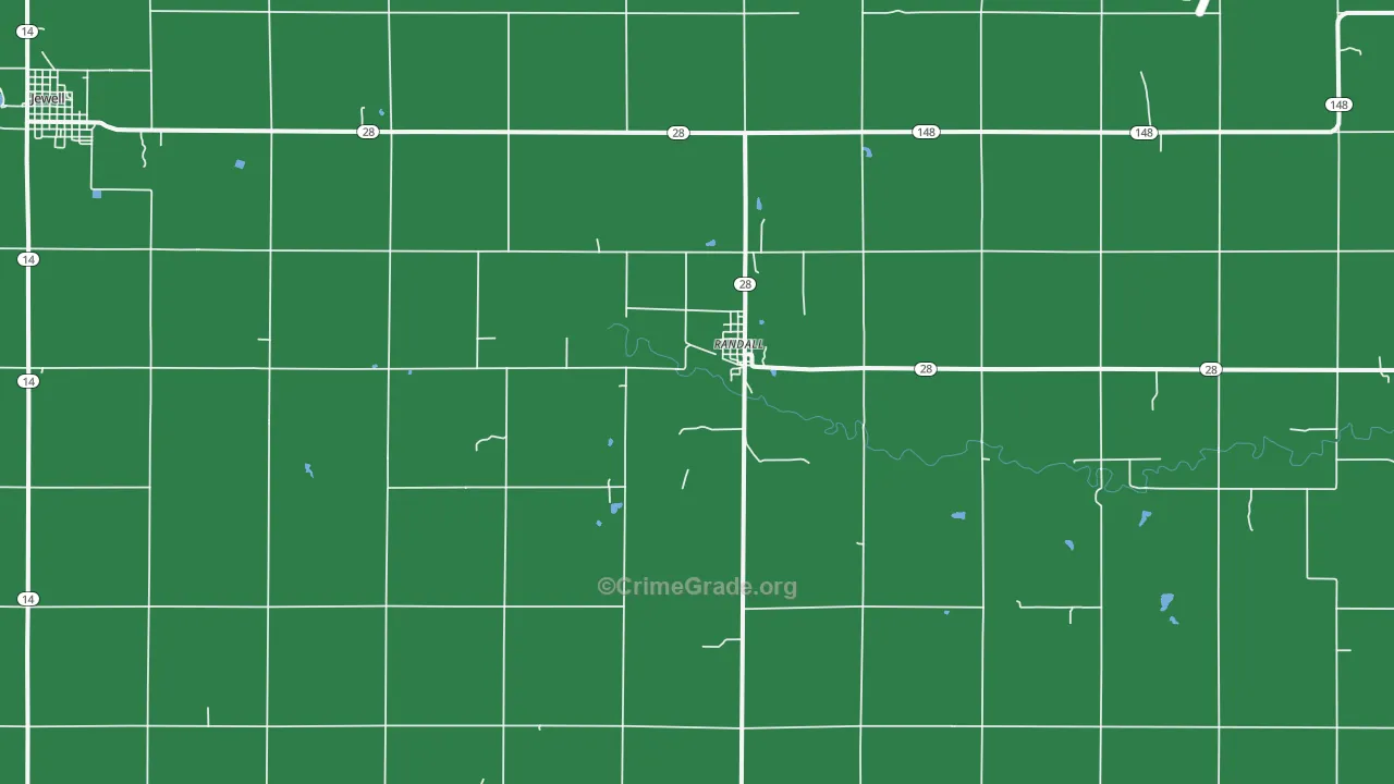 Randall, KS Map of Vehicle Theft Rates