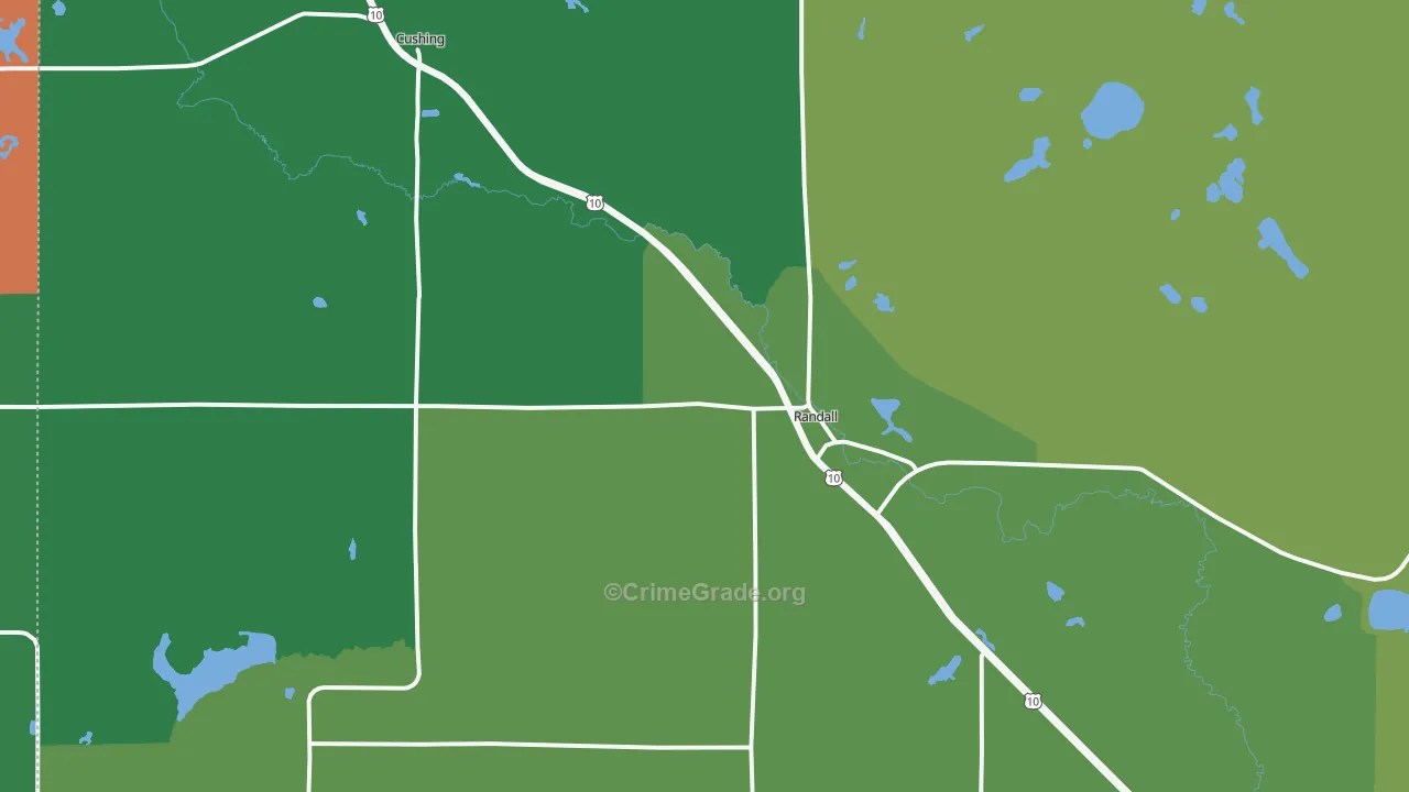 Randall, MN Map of Vehicle Theft Rates