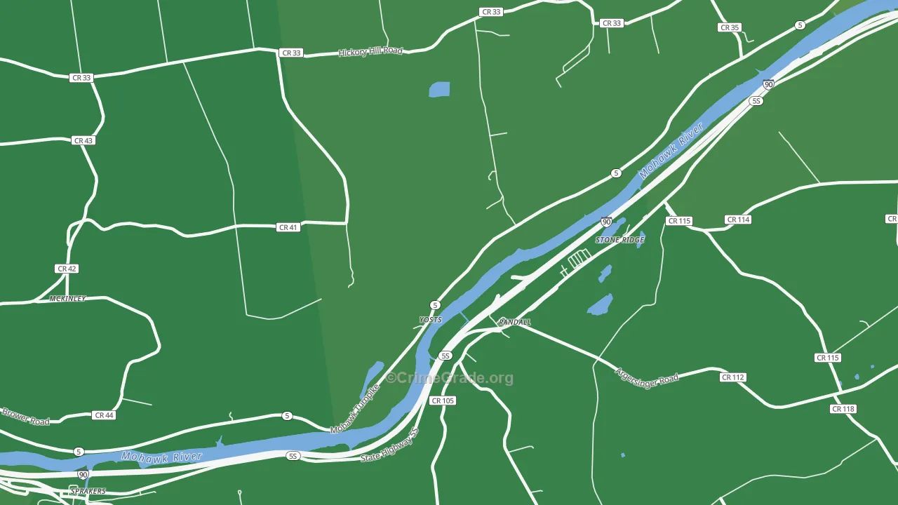 Randall, NY Map of Vehicle Theft Rates