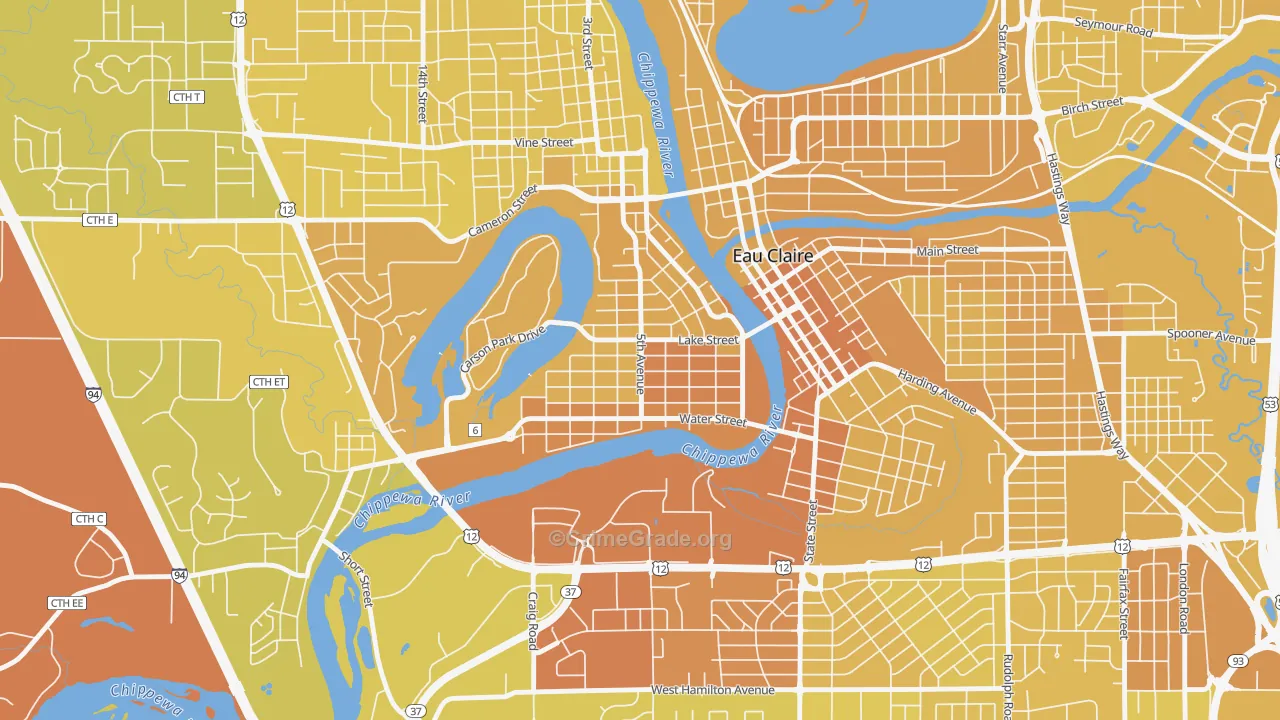 Randall Park, Eau Claire, WI Map of Vehicle Theft Rates